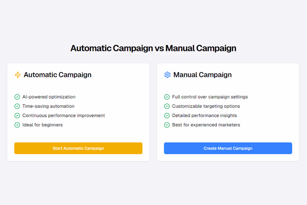 Difference Between Manual and Automatic Campaigns&nbsp;